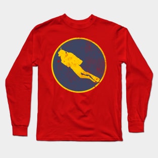 Scuba Diver Patch (distressed) Long Sleeve T-Shirt